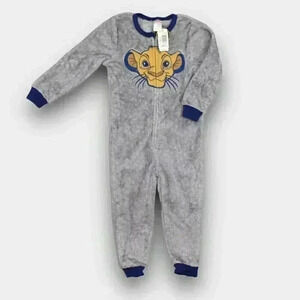 NEW!‎ Disney LION KING - Simba Kids Zippered fleece Sleeper XS 4/5